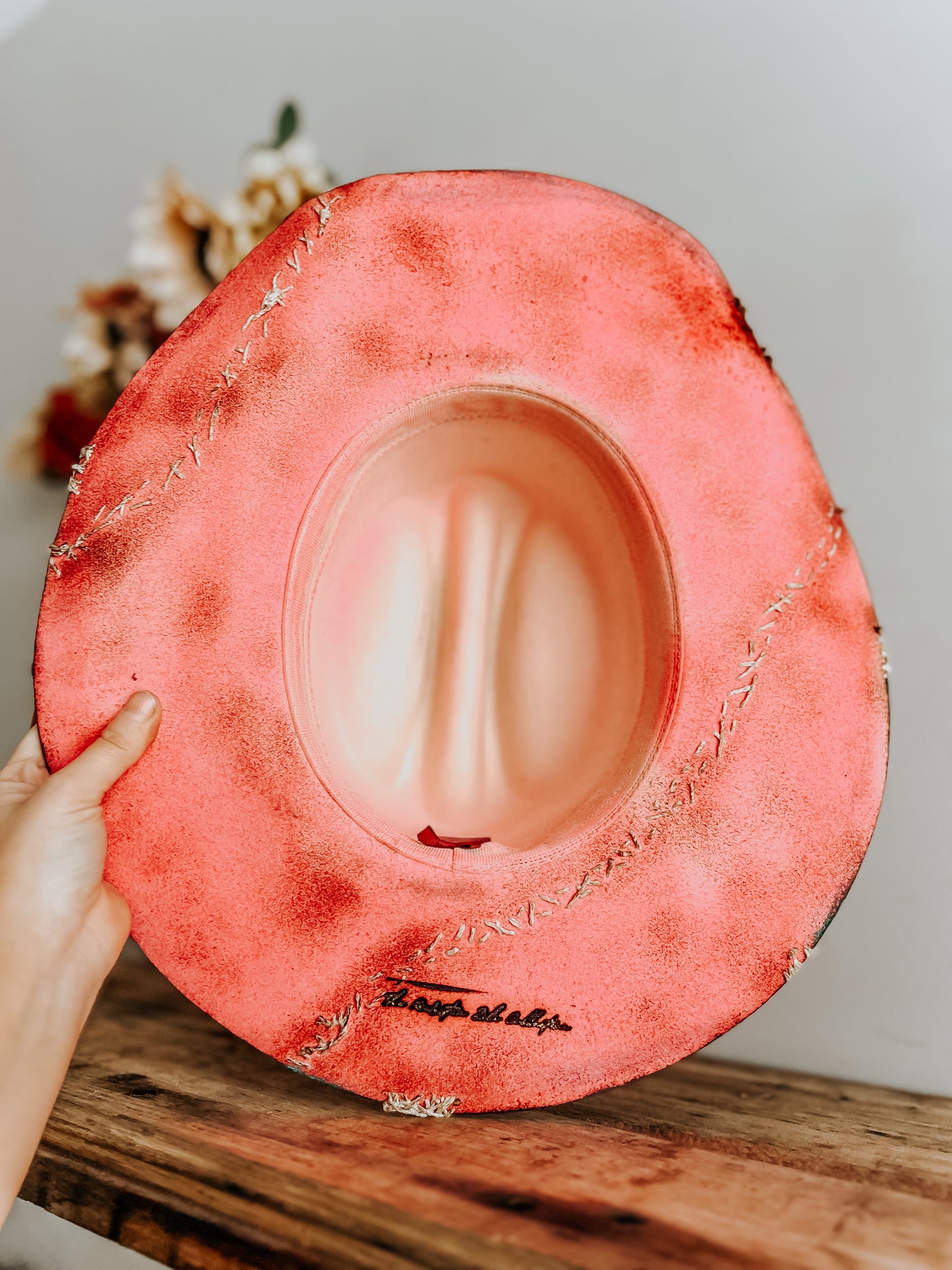 Pink & Punchy Cowgirl Burned Cowboy Hat | Feathered Western Fedora