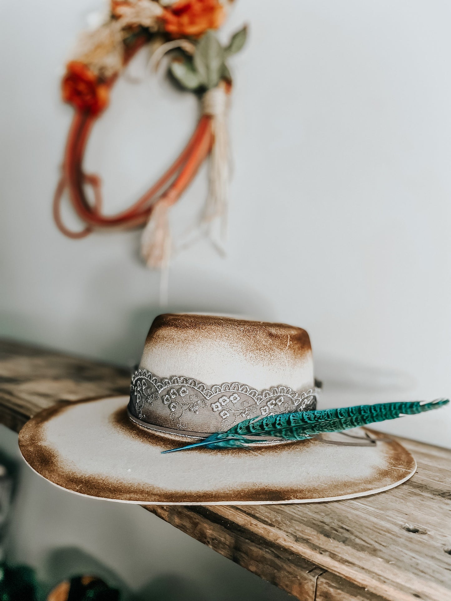 Burned Dust Wildest West | Burned Hat | Distressed Fedora Hat | Hat Designs | Flat Top Fedora Hat | Western Fedora Hat