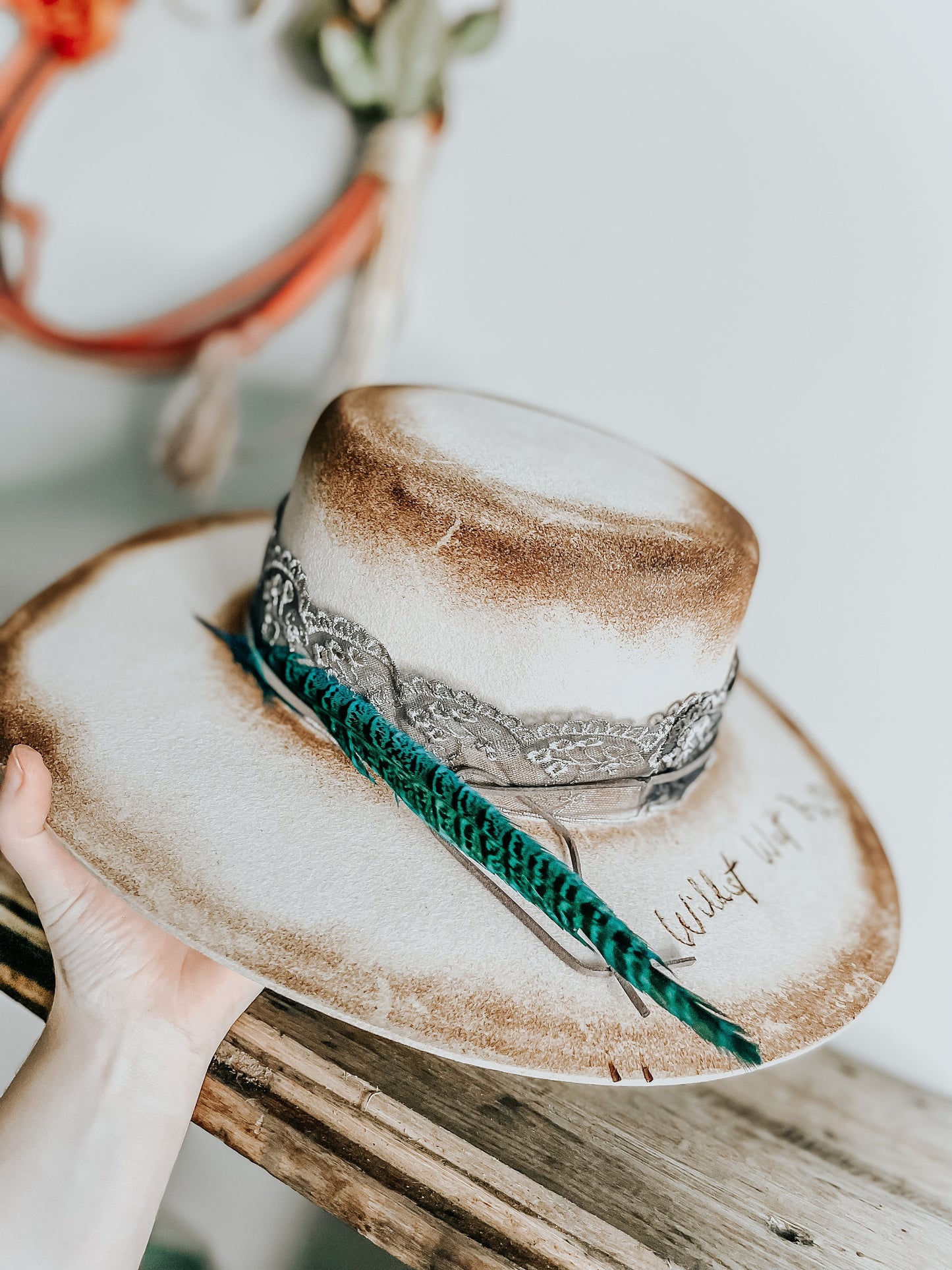 Burned Dust Wildest West | Burned Hat | Distressed Fedora Hat | Hat Designs | Flat Top Fedora Hat | Western Fedora Hat