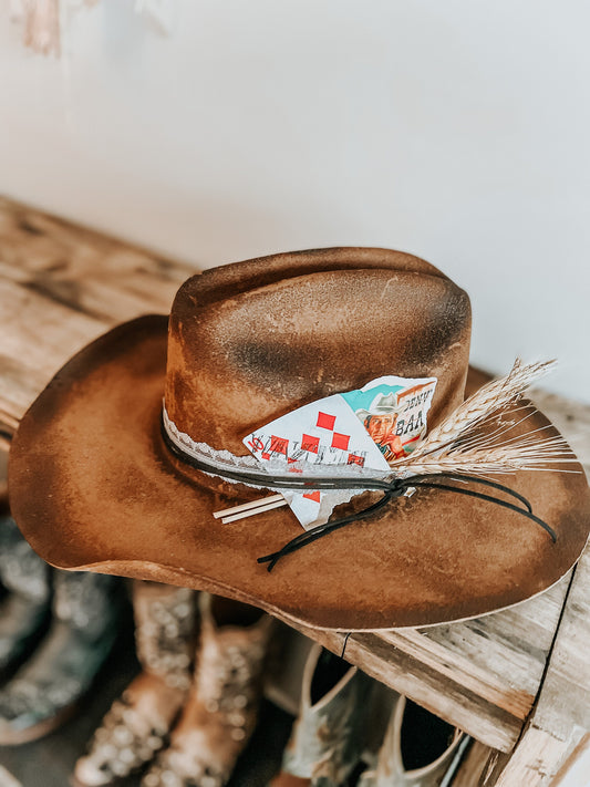 The Gamblers Charred Cowboy Burned Hat | Burned Hat | Distressed Cowboy Hat | Western Burned Hat