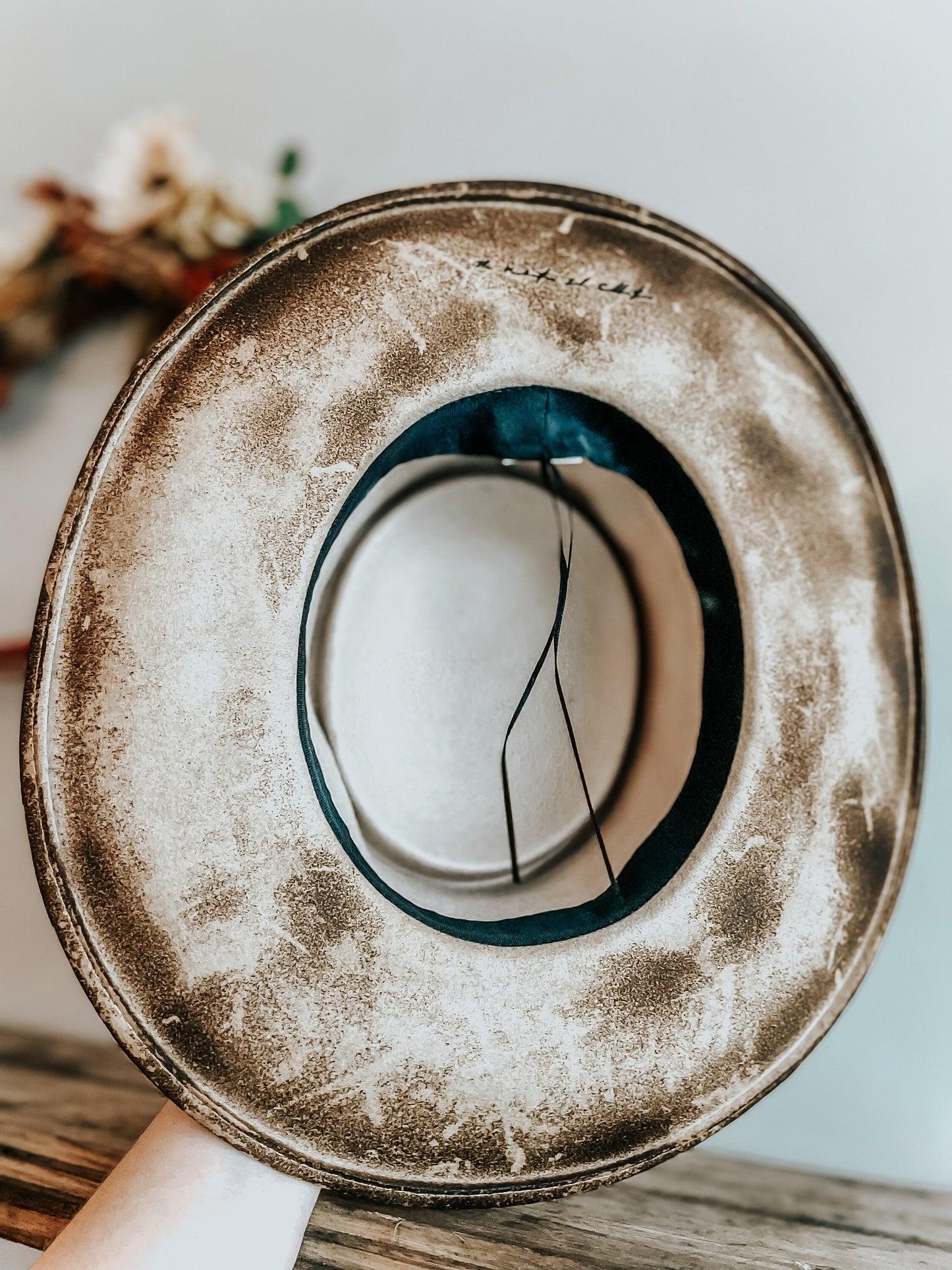 The Western Collage Burned Hat | Western Burned Hat | Distressed Hat | Cowboy hat | Burned Fedora Hat