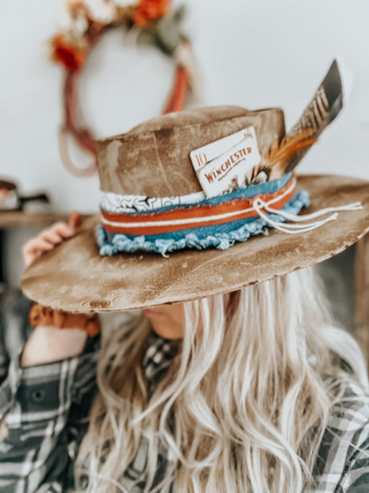 The Lainey Vibe Hat | Burned Hat | Western Burned Hat | Fedora Hat | Cowgirl Hat | Vintage Cowgirl Hat