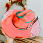 Pink & Punchy Cowgirl Burned Cowboy Hat | Feathered Cowboy hat | Distressed Hat | Neon Hat