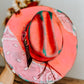 Pink & Punchy Cowgirl Burned Cowboy Hat | Feathered Cowboy hat | Distressed Hat | Neon Hat