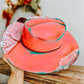 Pink & Punchy Cowgirl Burned Cowboy Hat | Feathered Cowboy hat | Distressed Hat | Neon Hat