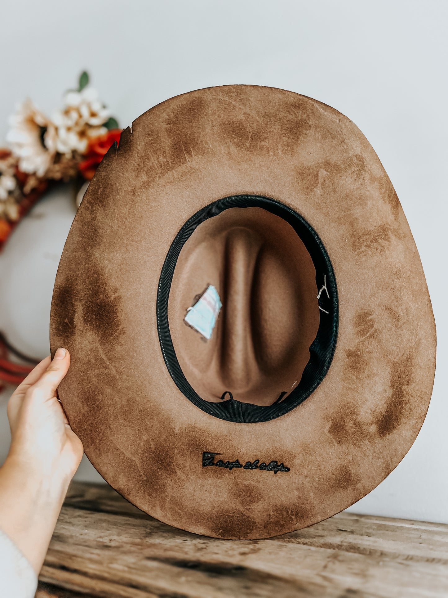 Native to the West Burned Cowboy Hat | Aztec Cowboy Hat | Distressed Hat | Brown Burned hat