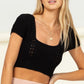 SECRET LOVER LACE UP SWEATER