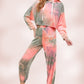 KNIT TIE DYED FRENCH TERRY HOODIE JOGGER PANT SET