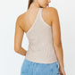 ONE SHOULDER TAPE YARN KNIT TOP