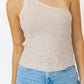 ONE SHOULDER TAPE YARN KNIT TOP