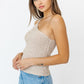 ONE SHOULDER TAPE YARN KNIT TOP