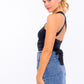 RIBBED KNIT CAMI FEATURED IN A CROPPED SILHOUETTE