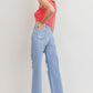 KNEE BLOW WIDE LEG JEANS