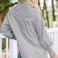 Smocked Cuffed Striped Boyfriend Shirt