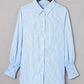 Smocked Cuffed Striped Boyfriend Shirt