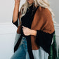 Brown Trio Color Block Drapey Cardigan