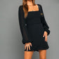 SMOCKED CHIFFON MINI DRESS