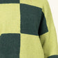 CHECKERED LONG SLEEVE COLOR-BLOCK SWEATER
