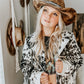 Cowhide Fring Jacket in Black