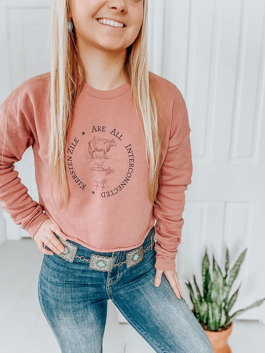 Farm, Food, Health Crop Sweatshirt