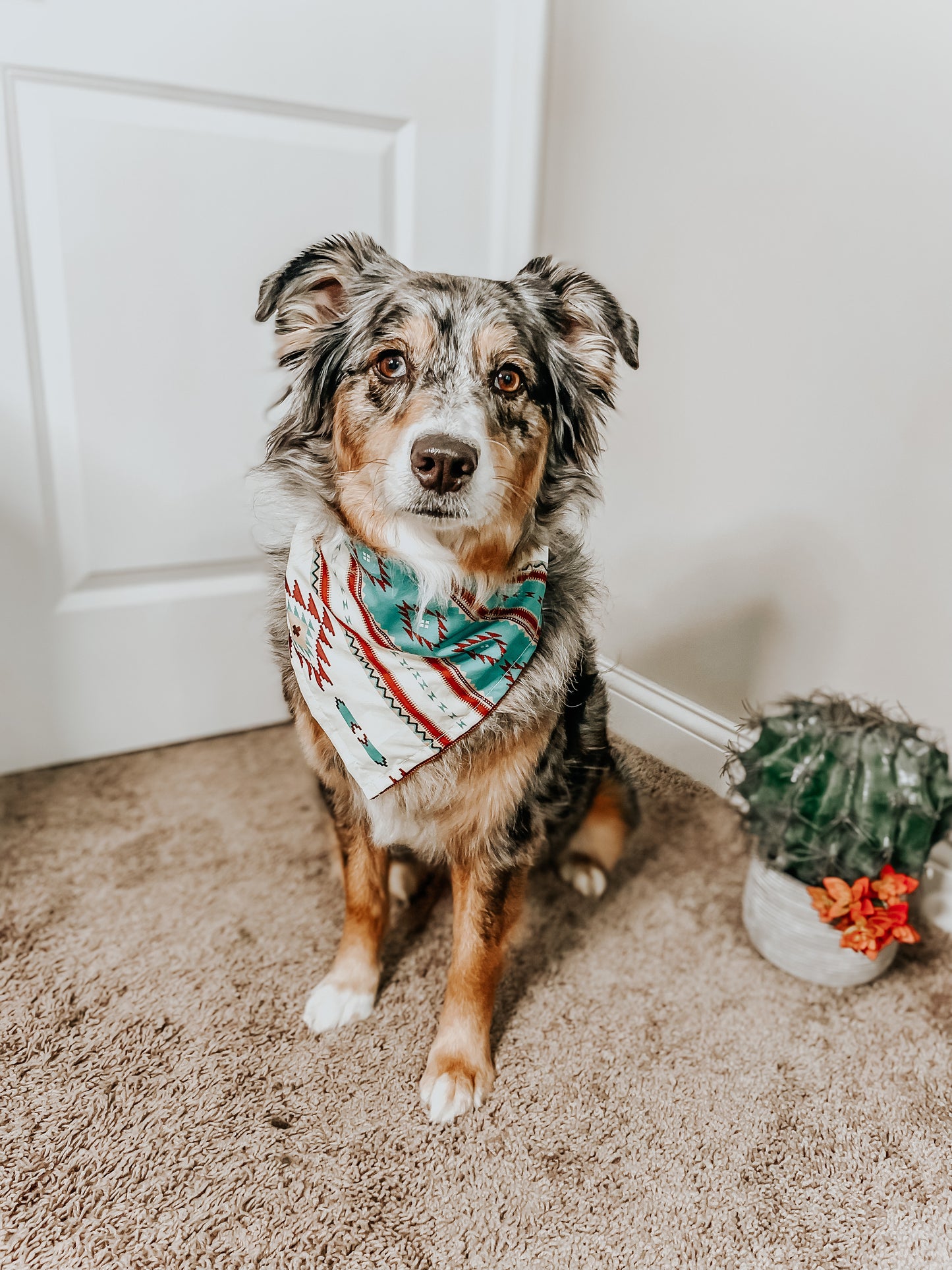 Blue Aztec Print Bandana