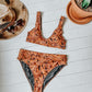 Tooled Leather Printed Bikini Bottoms