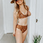 Tooled Leather Printed Bikini Bottoms
