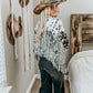 Cowhide Fring Jacket in Black