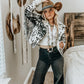Cowhide Fring Jacket in Black