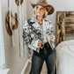 Cowhide Fring Jacket in Black