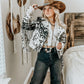 Cowhide Fring Jacket in Black
