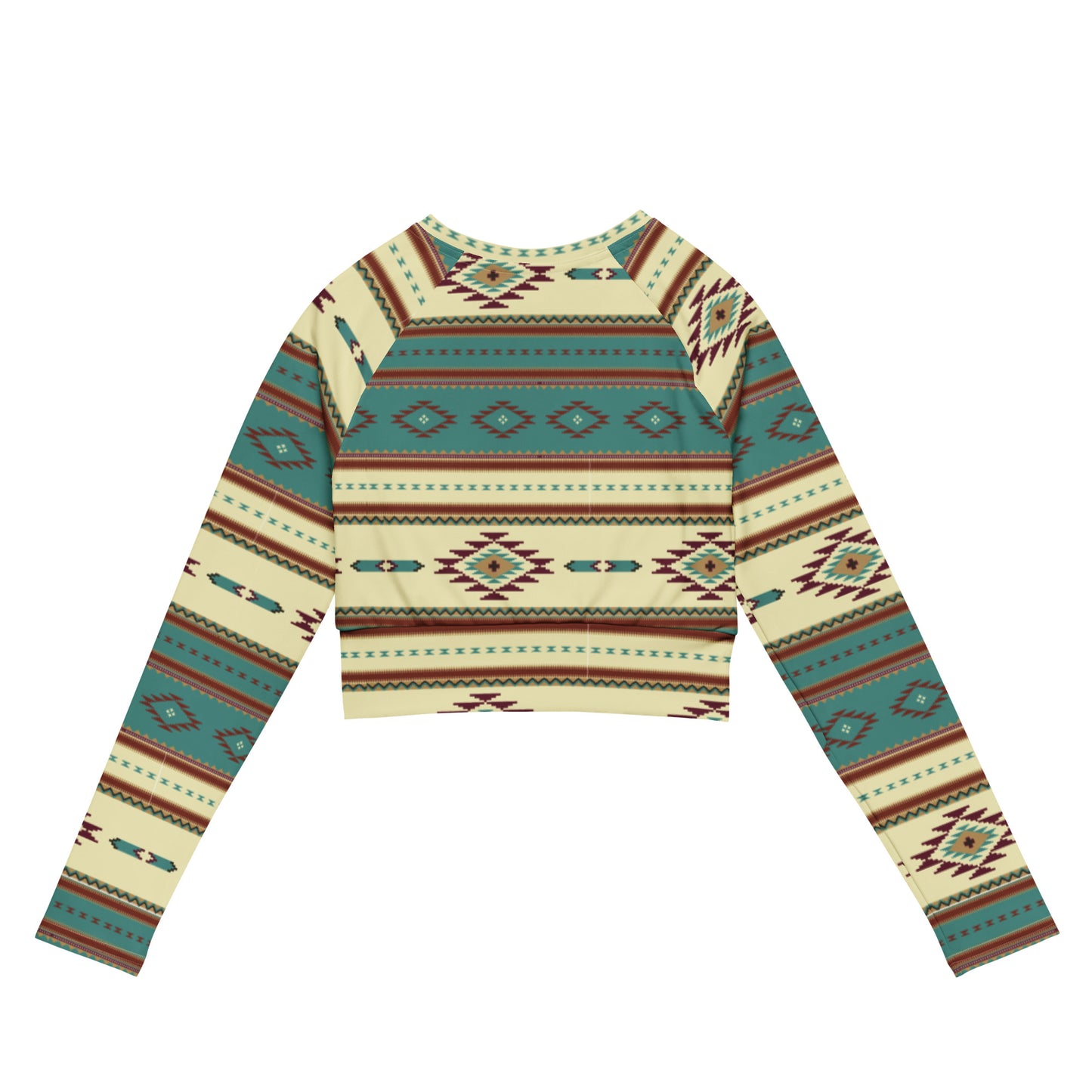 Aztec long-sleeve crop top