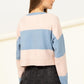 CHECKERED LONG SLEEVE COLOR-BLOCK SWEATER