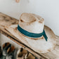 Blue Velvet Bow Western Cowboy Burnt Hat | Distressed hat |Western Hat | Feather Hat |Burned Boho Cowboy Hat