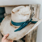 Blue Velvet Bow Western Cowboy Burnt Hat | Distressed hat |Western Hat | Feather Hat |Burned Boho Cowboy Hat