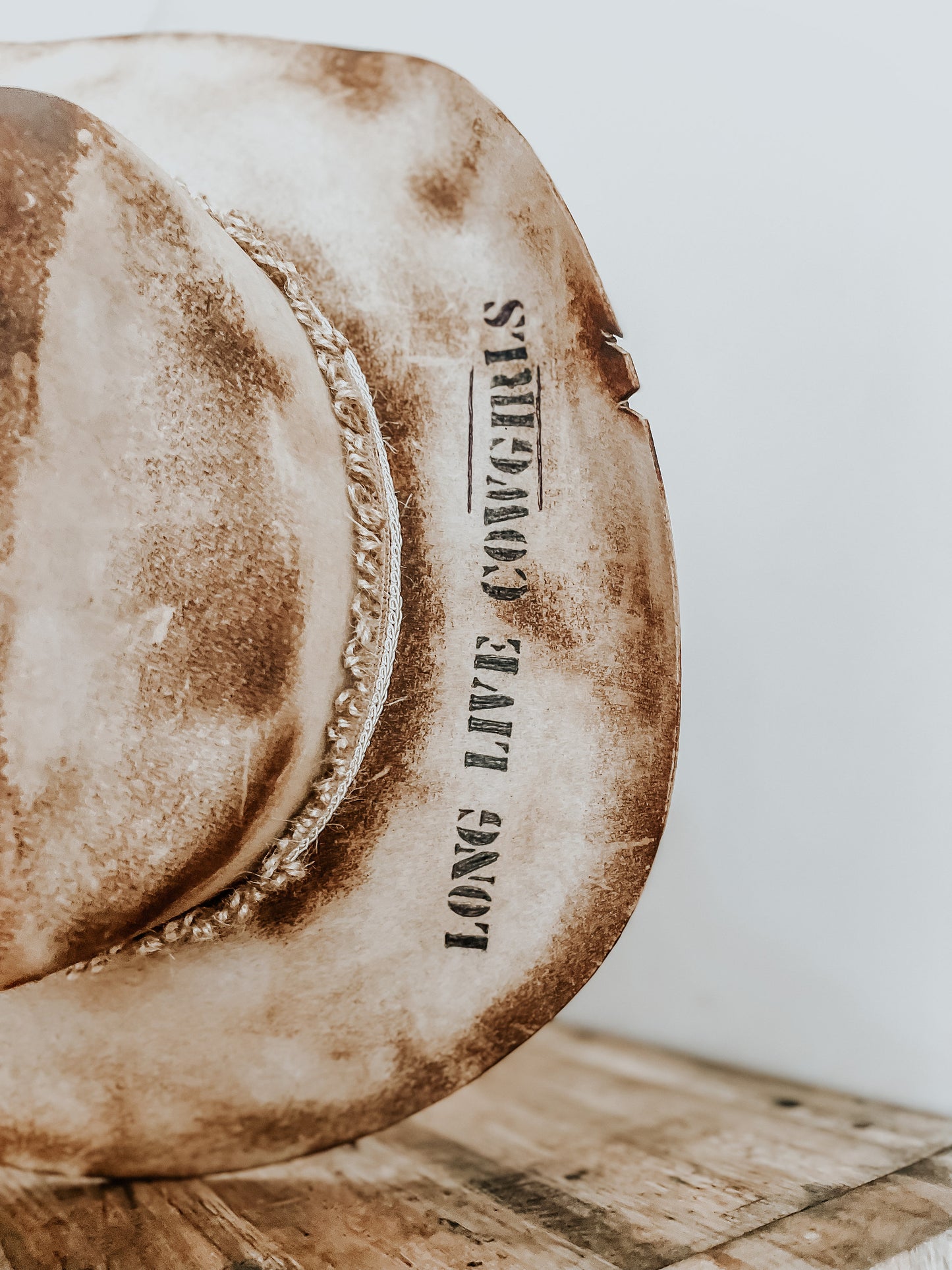 Long Live Cowgirls Branded Burned Cowboy Hat | Distressed Hat | Western Hat | Boho Cowboy Hat | Feathered Hat