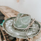 White Rust Fedora Hat | Western burned hat | Distressed hat | Boho hat | Burned Fedora hat
