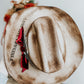 Long Live Cowgirls Hat| Burned Western Hat | Distressed Cowboy hat |Vintage Custom Hat | Feathered Hat