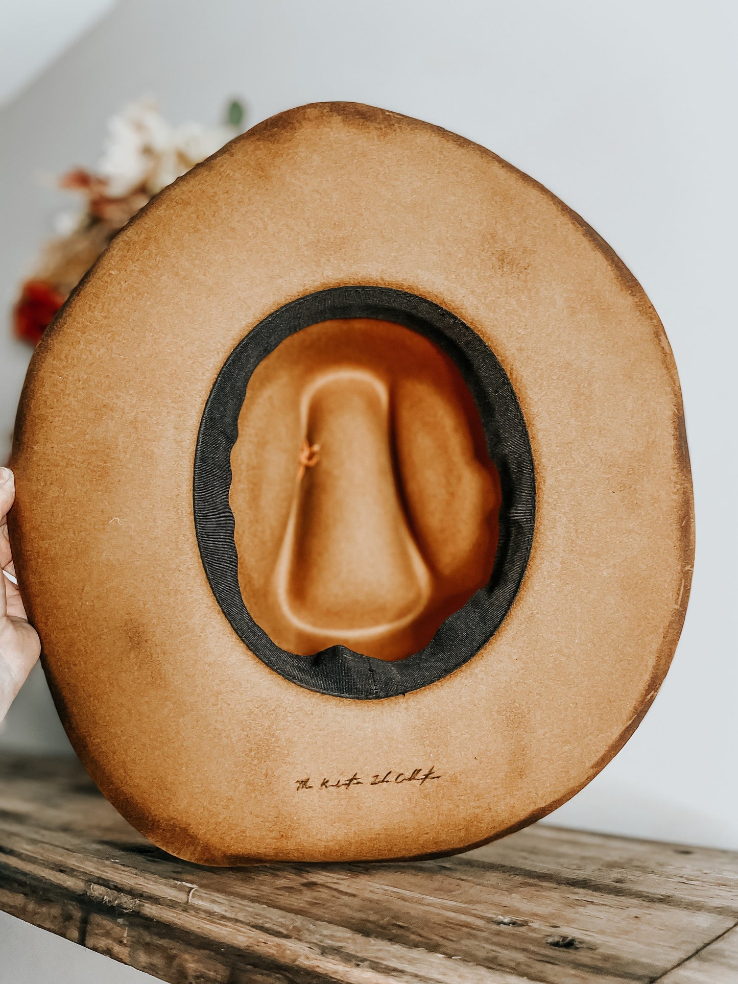 Burned Desert Edge | Burned Hat | Western Burned Hat | Feathered Hat | Distressed Hat | Burned Orange Hat