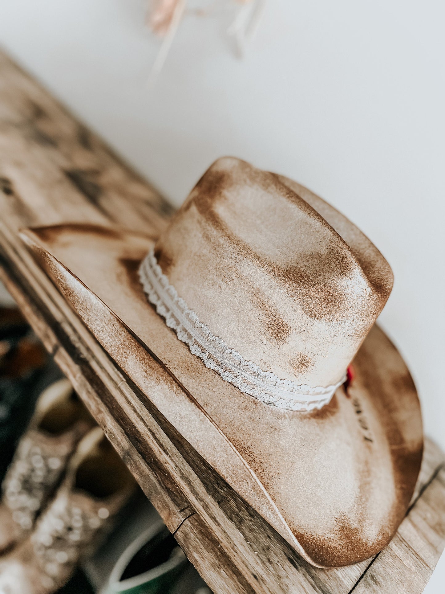 Long Live Cowgirls Hat| Burned Western Hat | Distressed Cowboy hat |Vintage Custom Hat | Feathered Hat