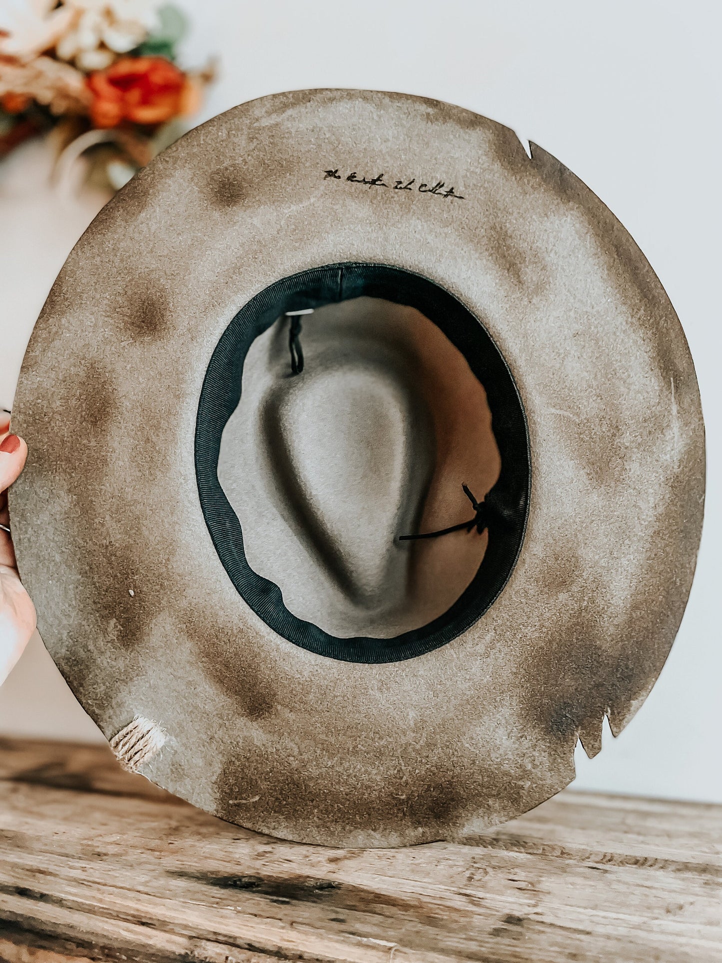 Outlaw of the West Burned Hat | Western Burned Hat | Outlaw Hat | Feathered Hat | Distressed Hat