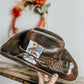 Black Burned Outlaw | Cowboy Hat | Distressed hat | Western Hat | Feather Hat | Men Cowboy Hats |Womens Cowboy hat | Feather Hat