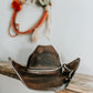 Black Burned Outlaw | Cowboy Hat | Distressed hat | Western Hat | Feather Hat | Men Cowboy Hats |Womens Cowboy hat | Feather Hat