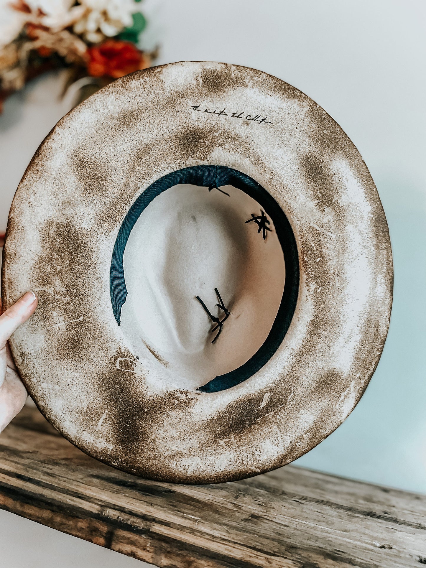 The Outlaws Luck Western Burned Hat | Burned Cowboy Hat | Burned Fedora | Distressed Fedora Hat | Fedora hat with Playing Cards