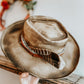 The Rancher's Rustic Ranchero Burned Hat | Distressed Hat | Womens Fedora Hat | Burnt Hat | Arrow Shaped Fedora Top