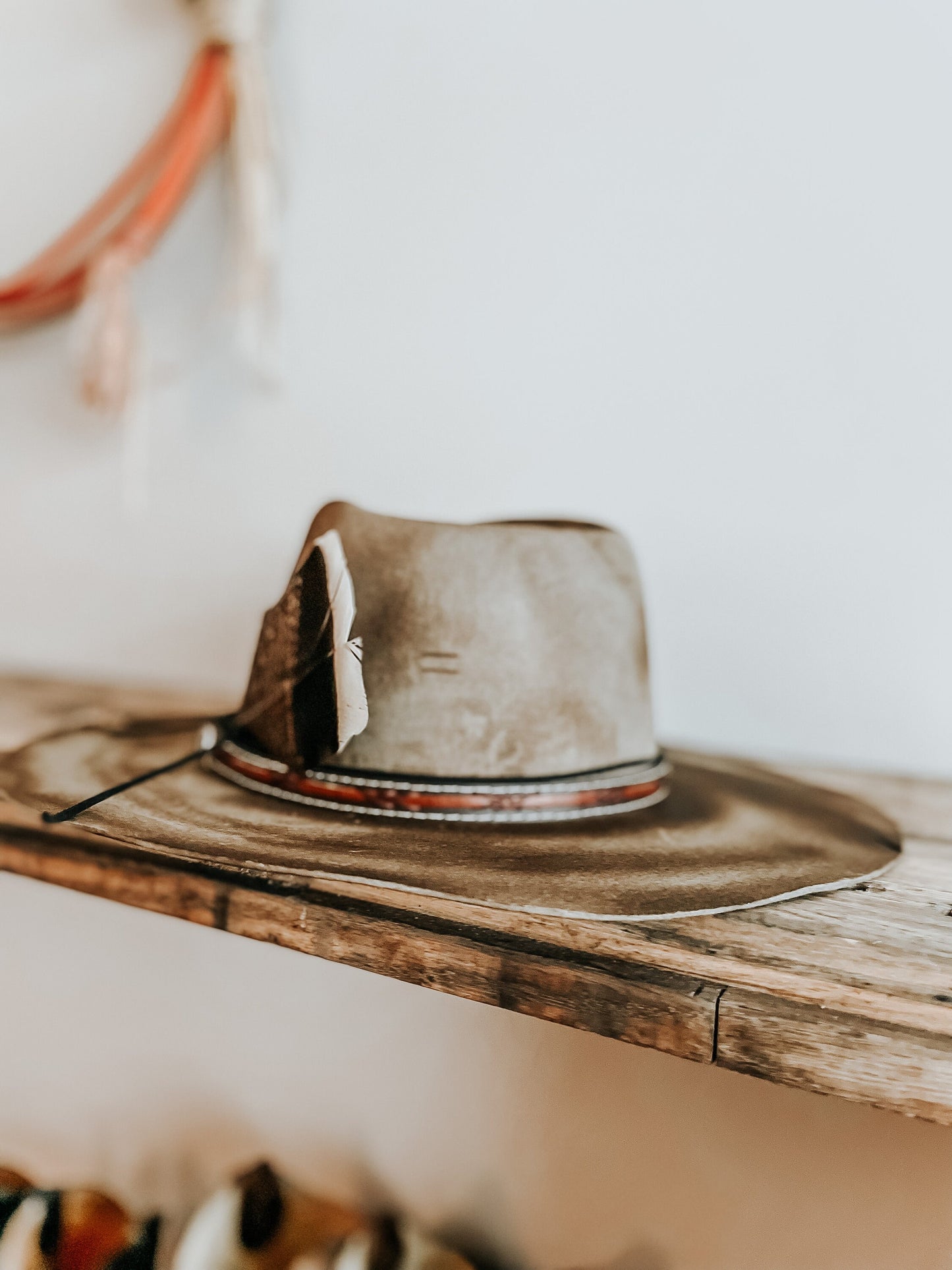 Outlaw of the West Burned Hat | Western Burned Hat | Outlaw Hat | Feathered Hat | Distressed Hat