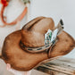 Burnt Renegade Distressed Cowboy Hat | Burned Cowboy Hat | Feathered Cowboy hat | Vintage Cowboy Hat