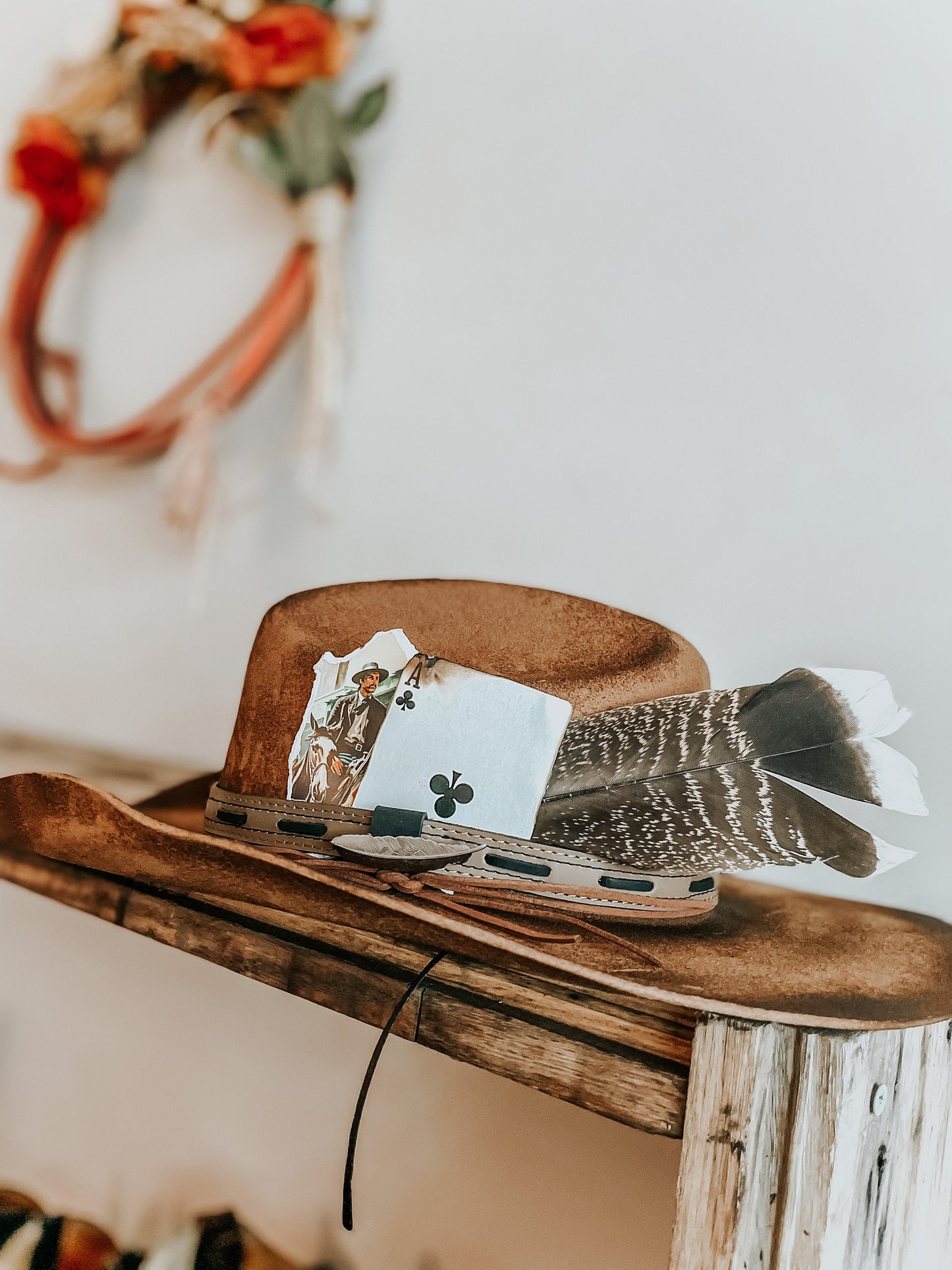 Burnt Renegade Distressed Cowboy Hat | Burned Cowboy Hat | Feathered Cowboy hat | Vintage Cowboy Hat