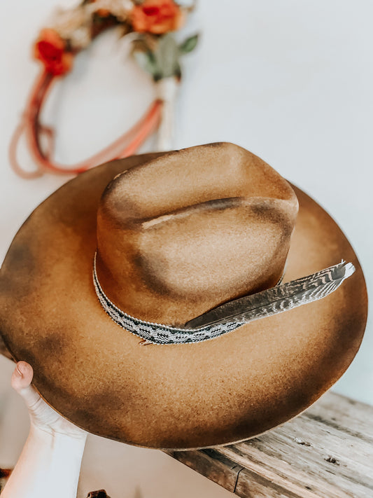 The Classic Outlaw Burned Hat | Distressed Cowboy Hat | Bunt Hat | Cowboy Hat | Western Vintage Hat