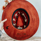 Red Velvet Vintage Hat | Burned Fedora Hat | Western Burned Hat | Vintage Burned Hat | Distressed Hat